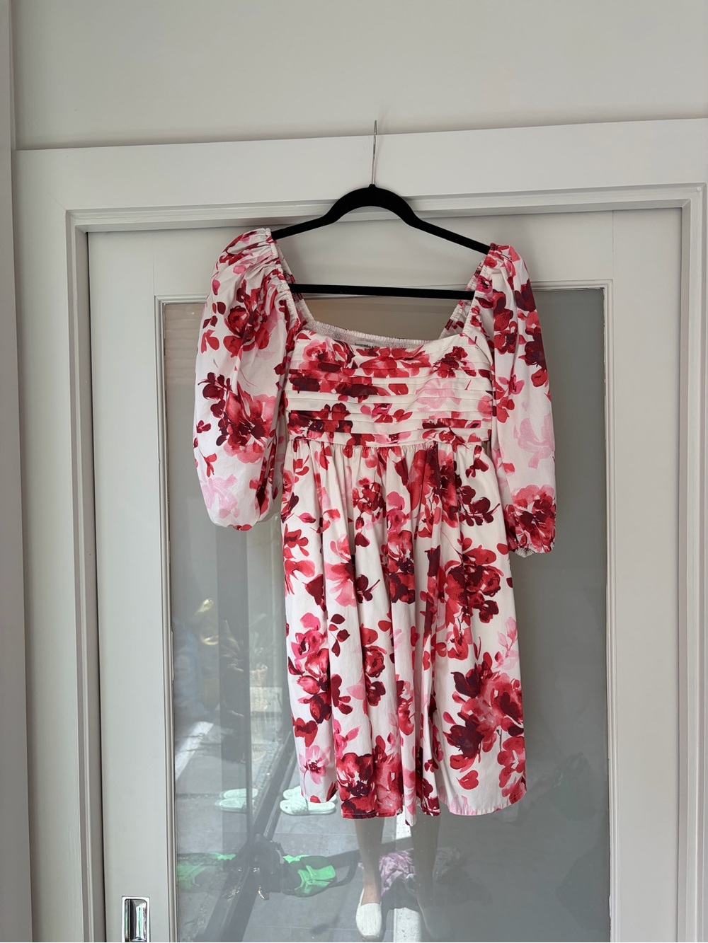 Abercrombie & Fitch Red and Pink Floral Midi Dress